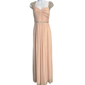 Adrenna Papell evening gown very light pink. Sequence top backless size 4